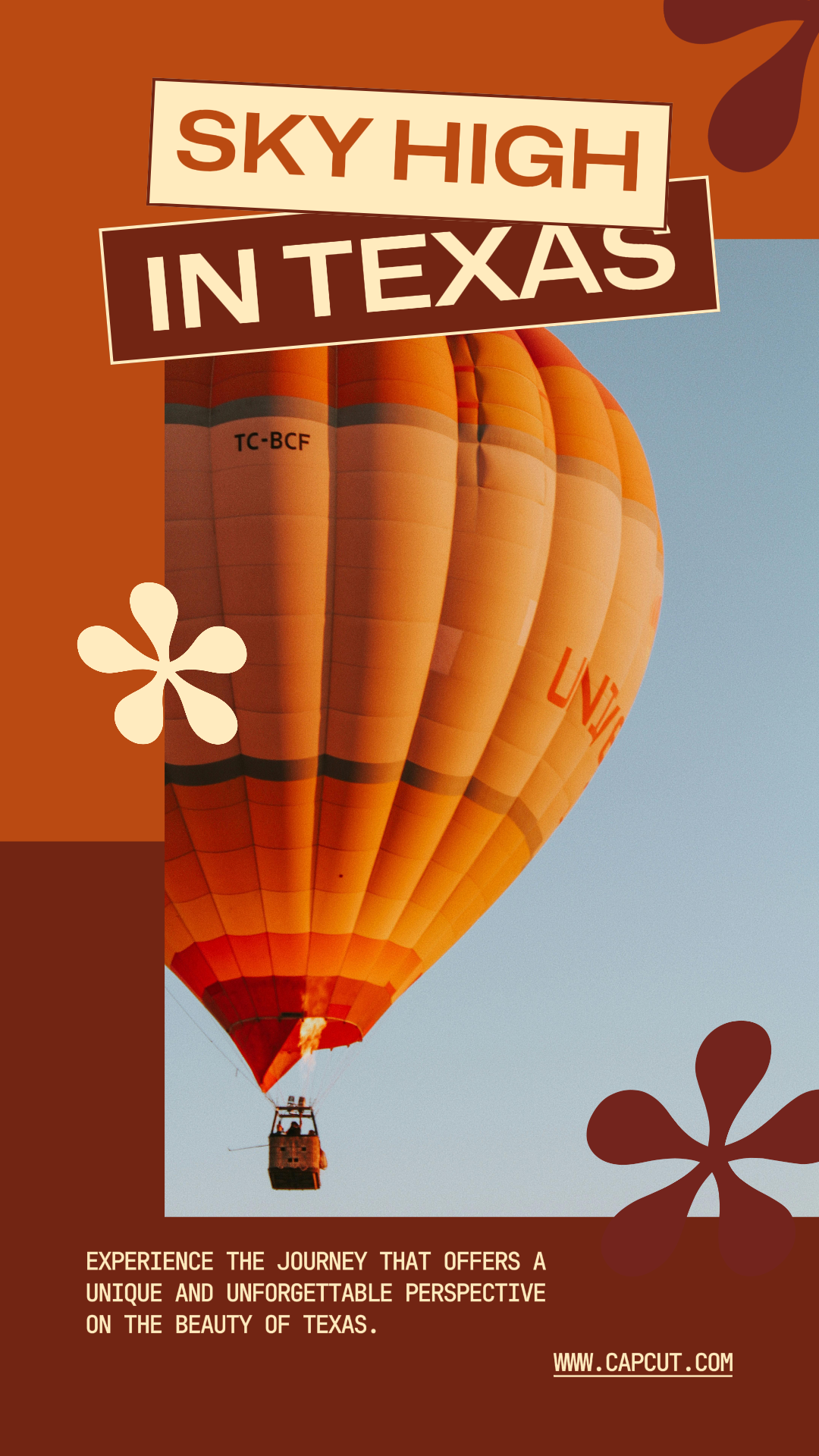 Affiche créative de voyage TikTok Sky High au Texas accrocheuse