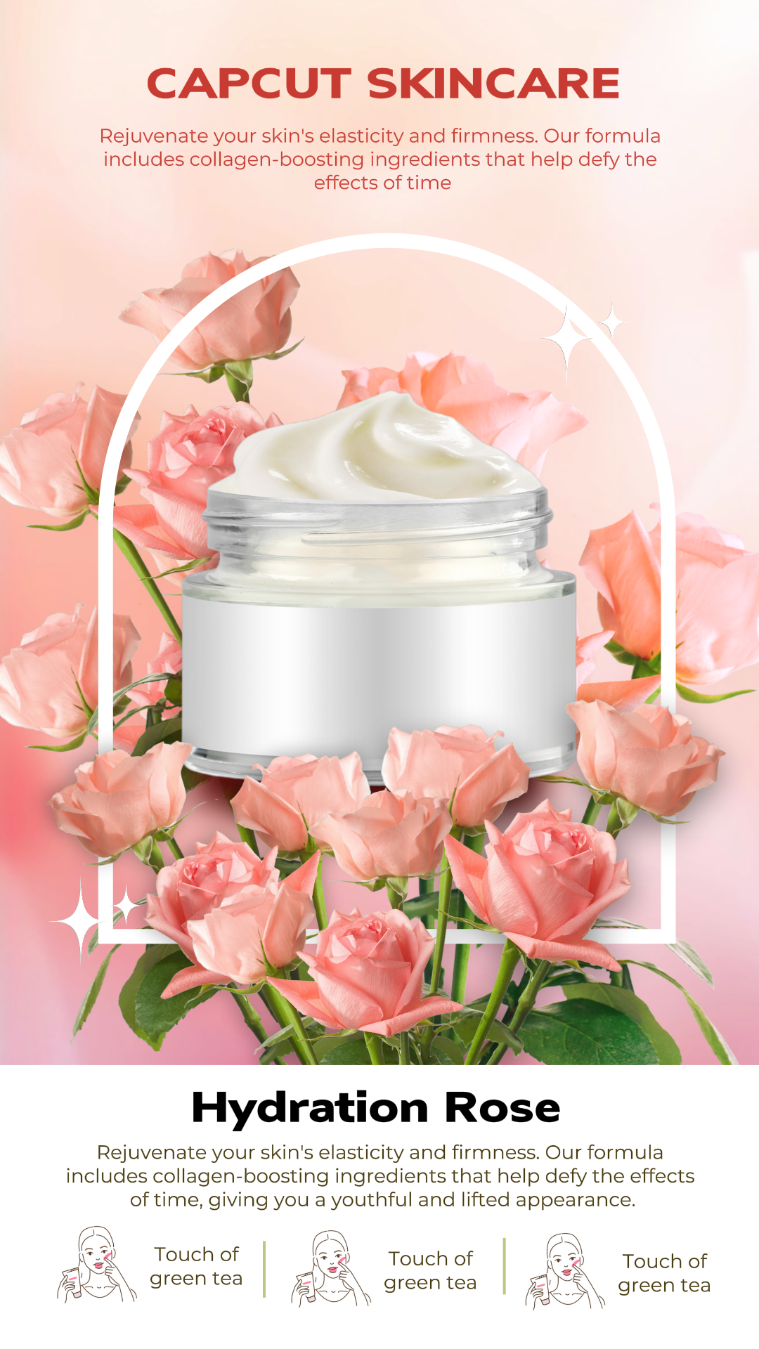 Rose Skincare Product Display Instagram story