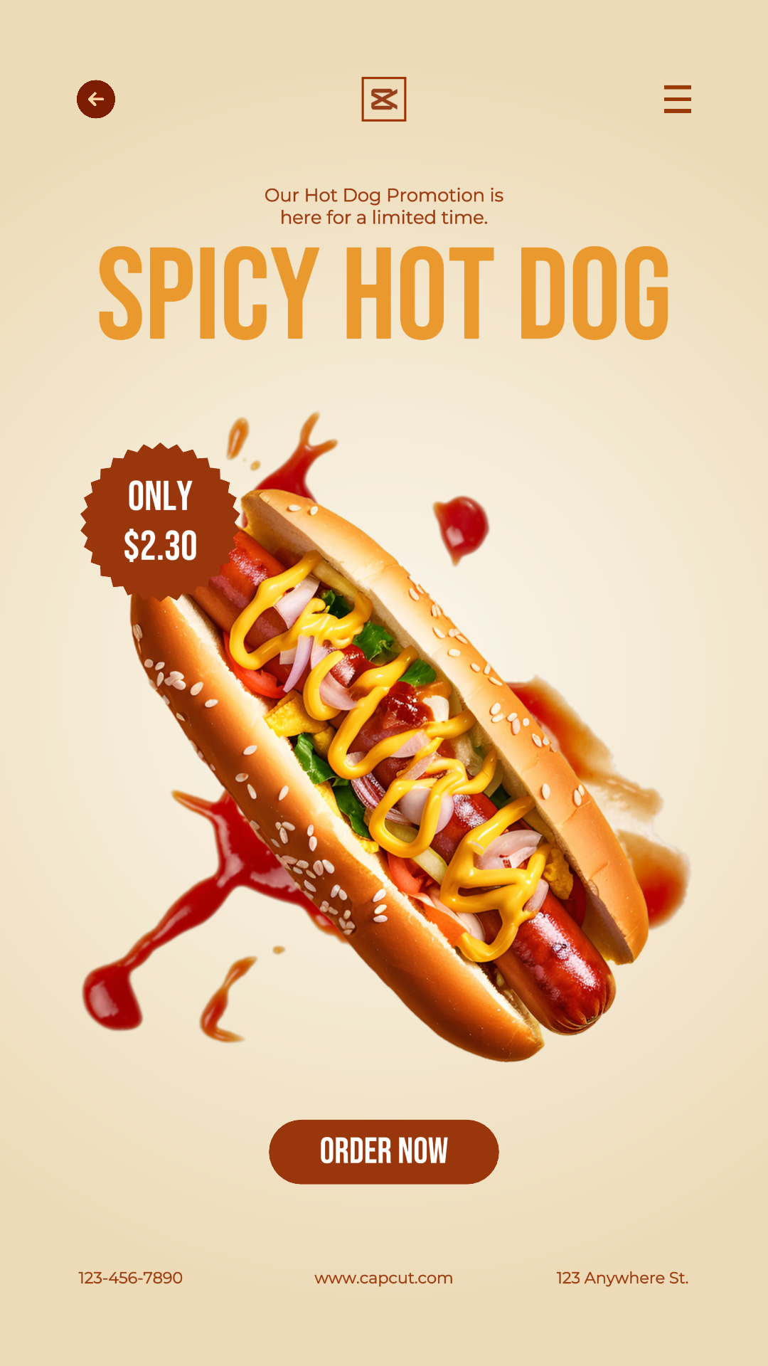 Promoción De Comida Hotdog Historia De Instagram