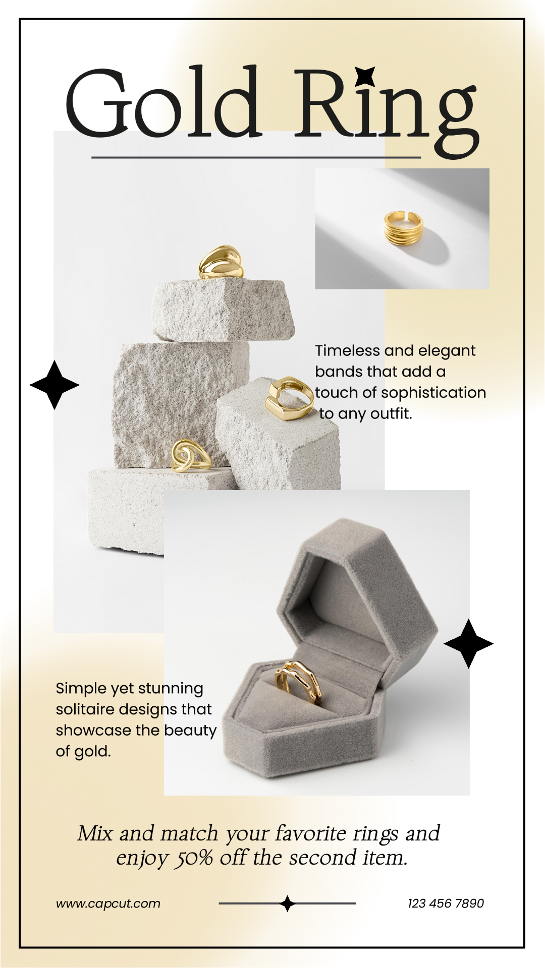 minimalist collage marketing poster instagram story jewelry and accessories