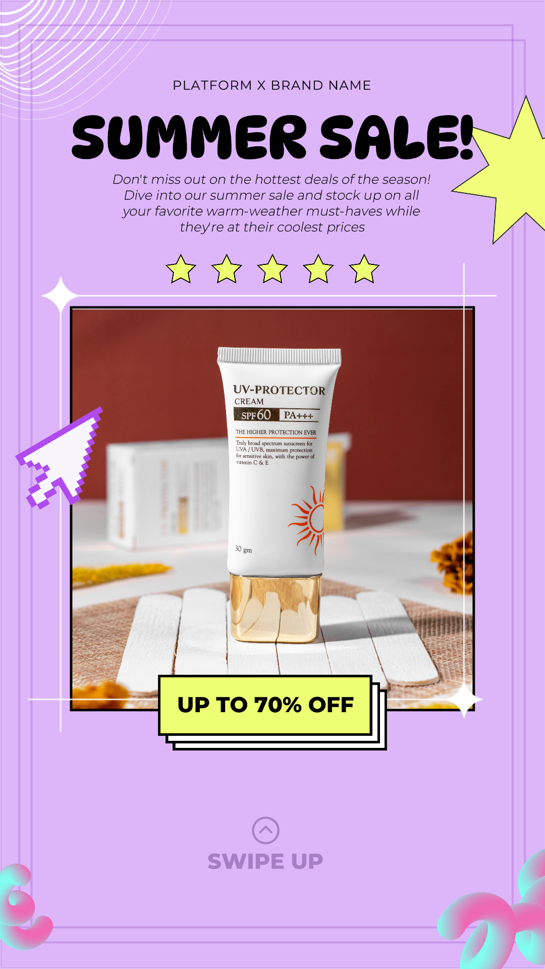 Beauty Care IG Story Cosmetic Summer Sale - Roxo Retro / Vintage