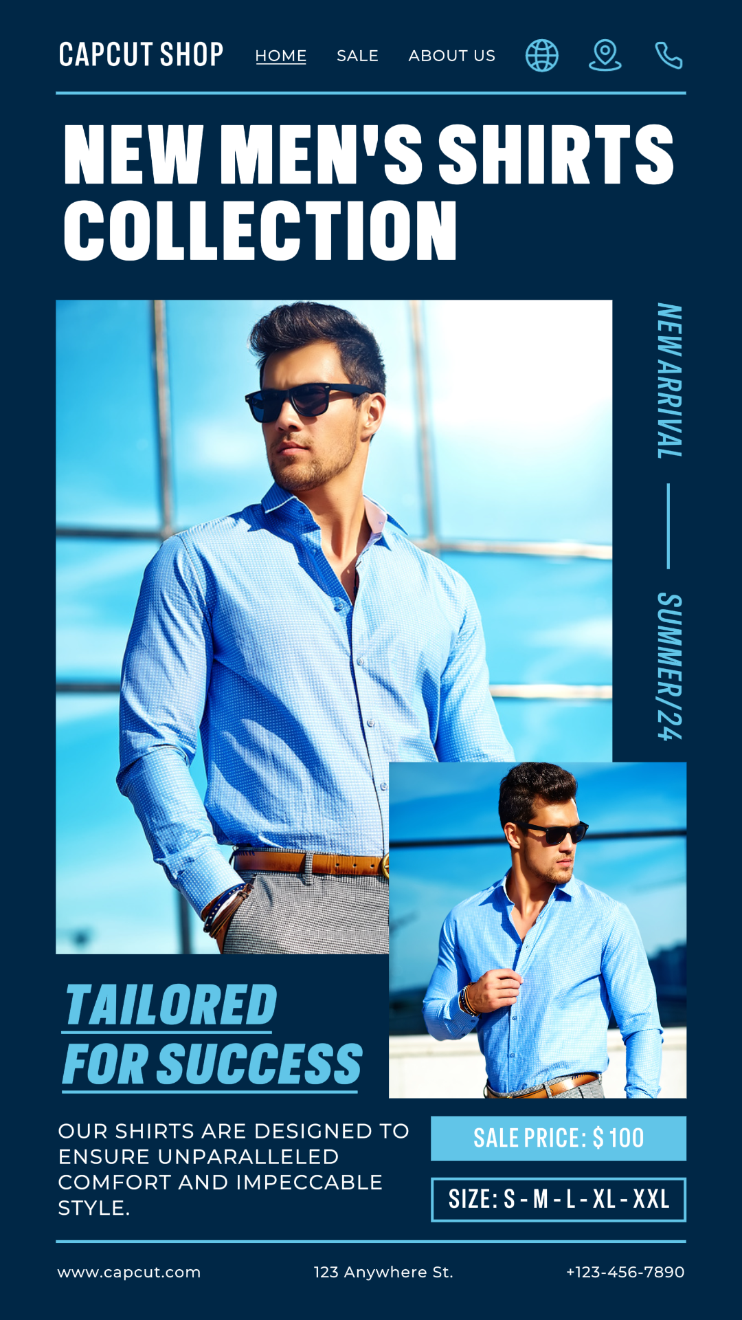 Póster de marketing de ropa y zapatos Camisas de hombre Publico en TikTok Estilo delicado