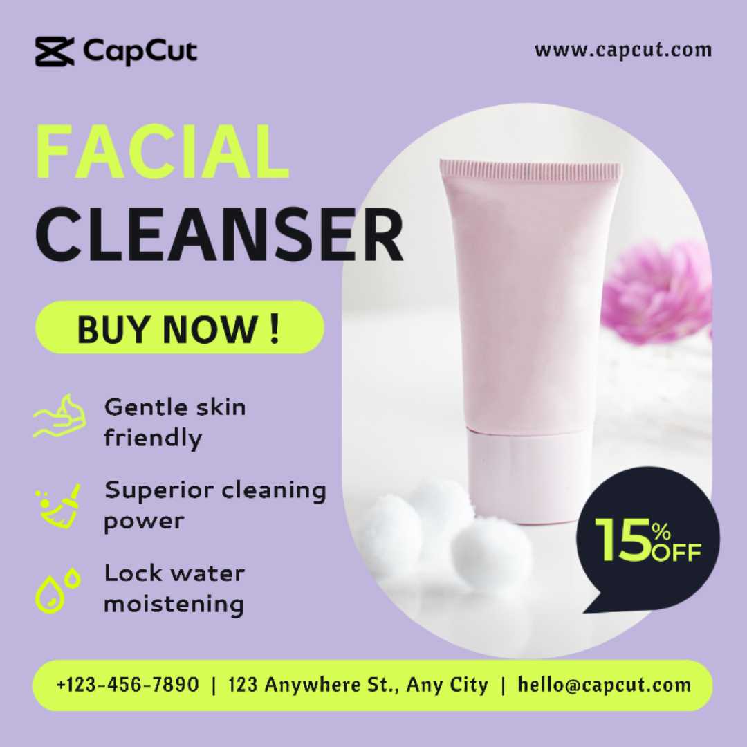 Limpiador facial de belleza y cuidado personal minimalista