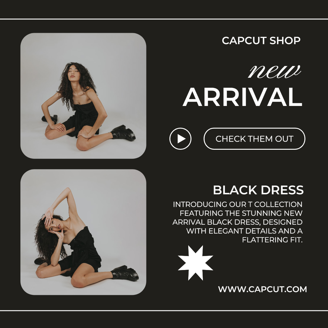 Vêtements de marketing Nouveauté Instagram Post Robe noire