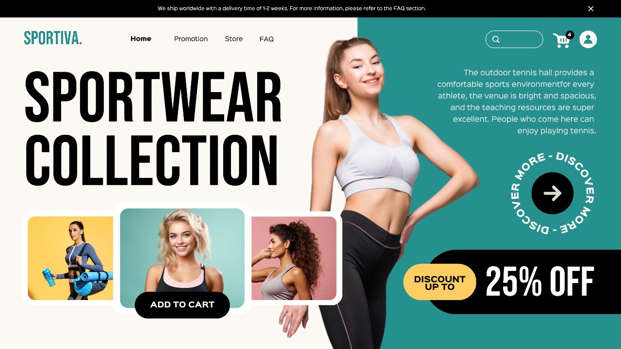 Blue and White Modern Sport Store Promotion Website