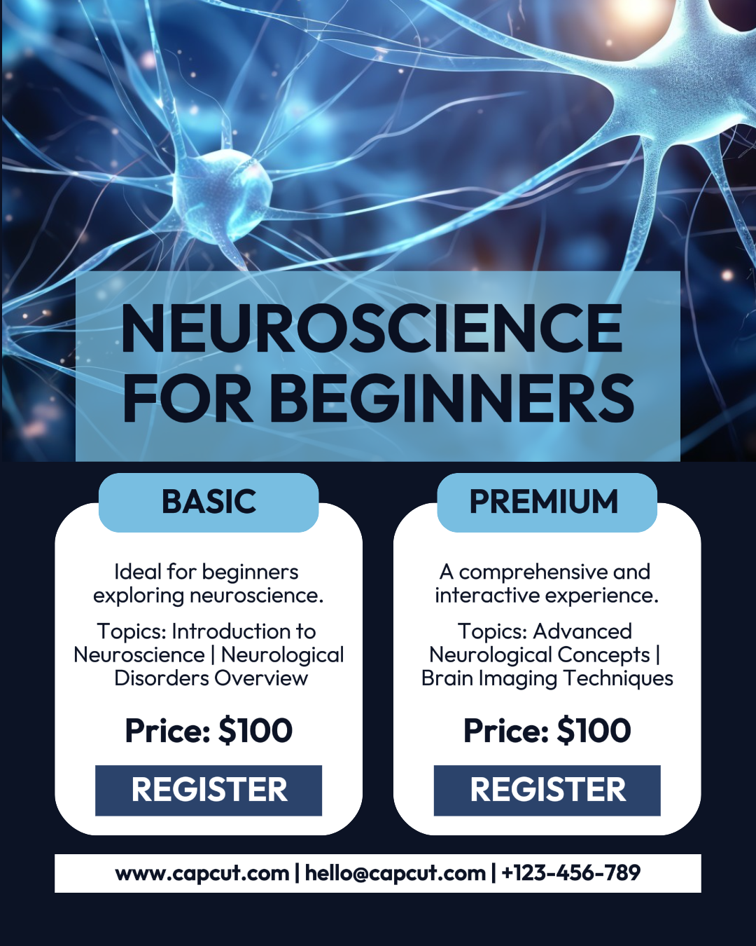 Éducation Affiche créative Cours de neurosciences