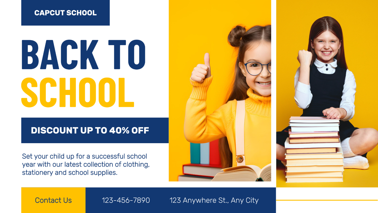 Promosi Sekolah Youtube Thumbnail Kuning Warna-warni