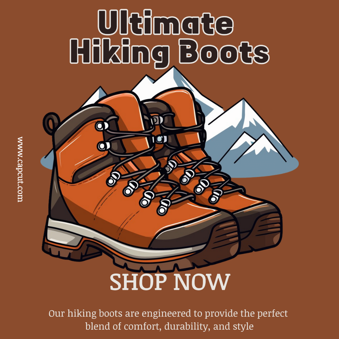 Clothing and Shoes - Marketing Poster Hiking Boots Instagram Post