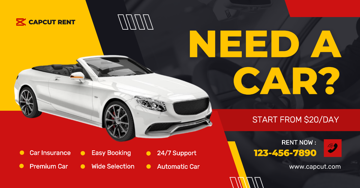 Facebook Anzeigen Auto zur Miete Marketing Poster