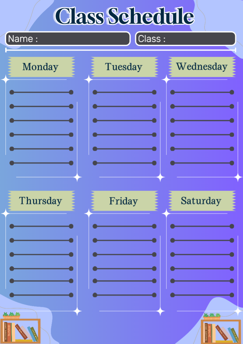 Perencana Pemasaran & Jadwal Biru Minimalis