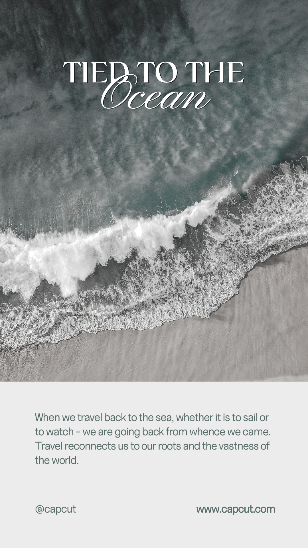 Travel Creative Poster TikTok Ozean Reise Zitate Monochrom