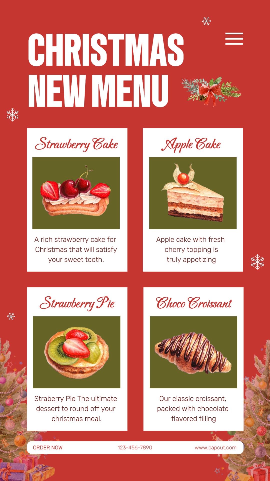 Natal Novo Menu Tiktok Post