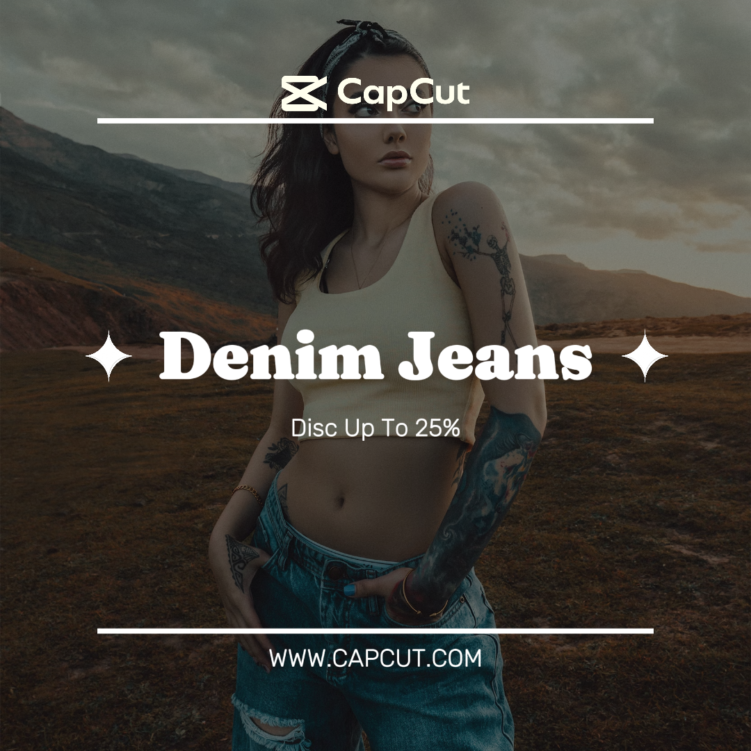Pemasaran Pakaian dan Sepatu Instagram Post Promosi Denim Jeans