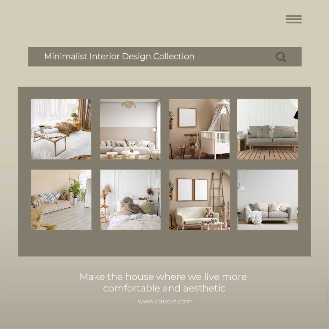 Moodboard minimalista beige y marrón Interior Inst