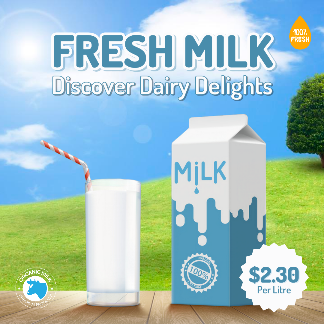 E-Commerce Food & Beverage Hero Image Fresh Milk