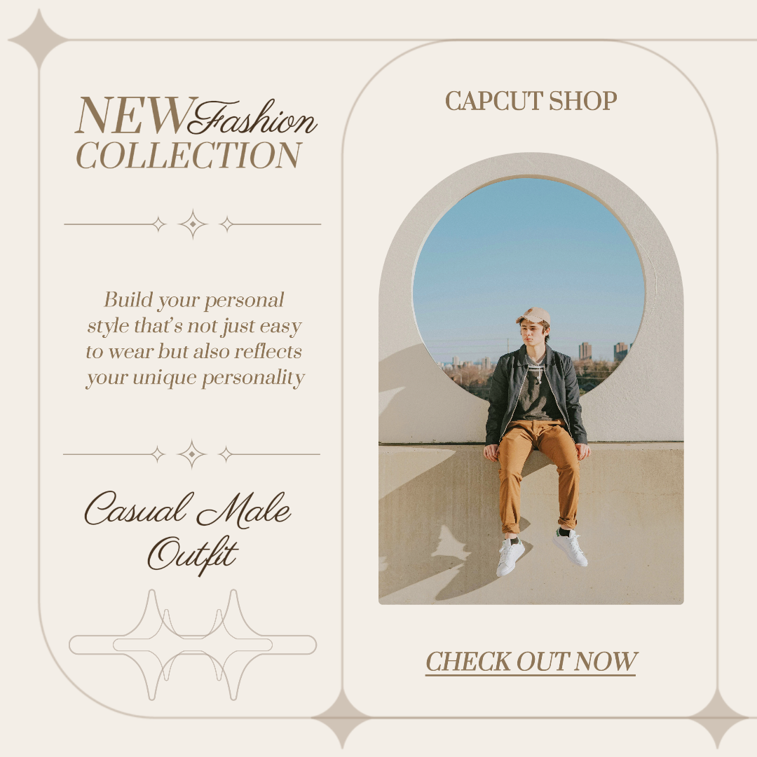 Affiche marketing vêtements et chaussures post instagram tenue masculine décontractée nouvelle collection minimaliste