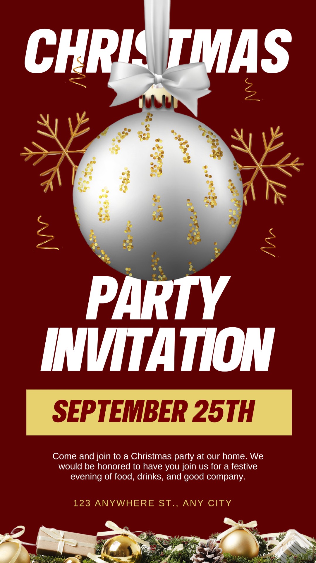 Invitation de fête de Noël Histoire Instagram