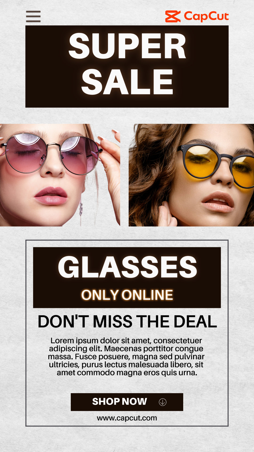 Fashion Industry Glasses Instagram Story