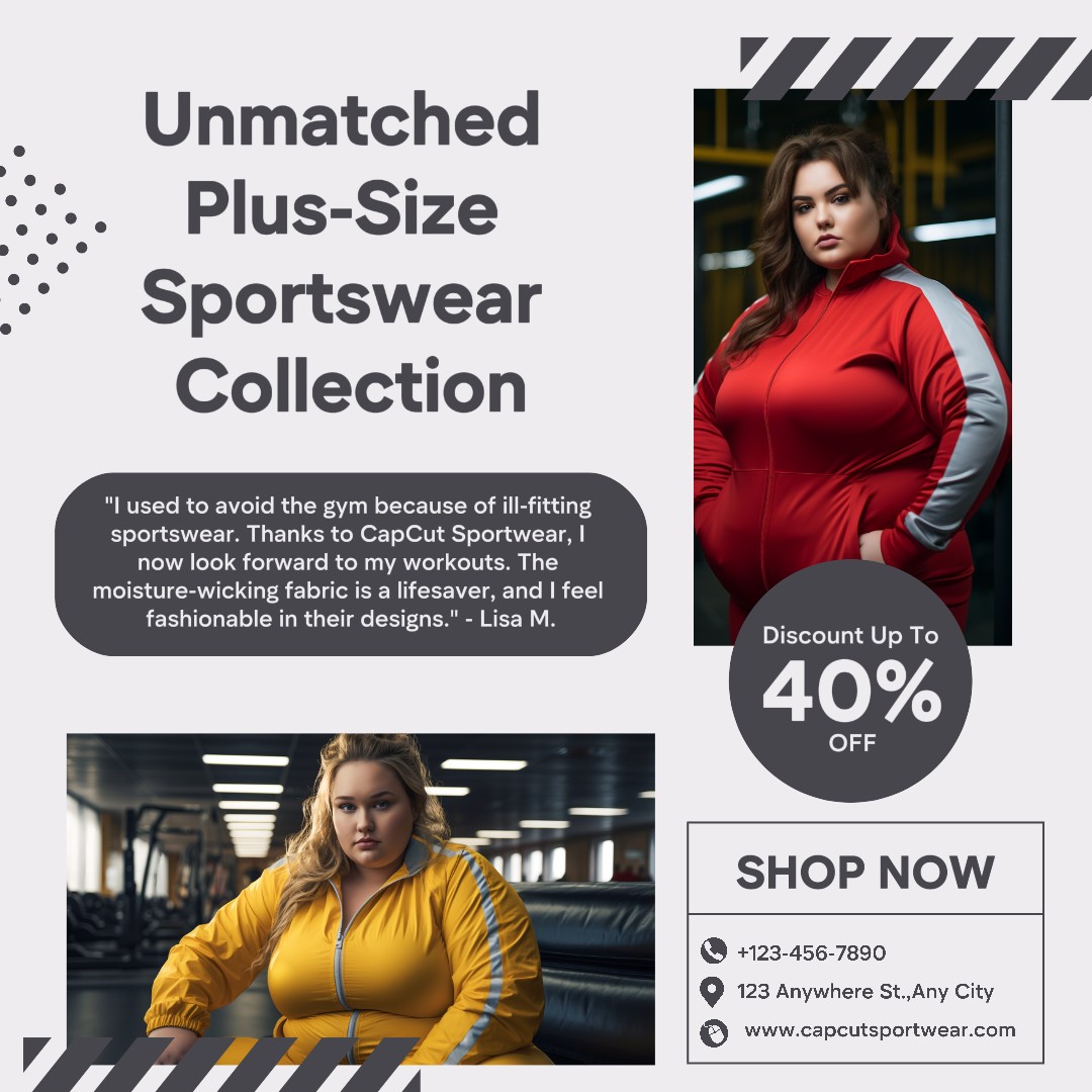 Promotion de vêtements de sport grande taille à la mode