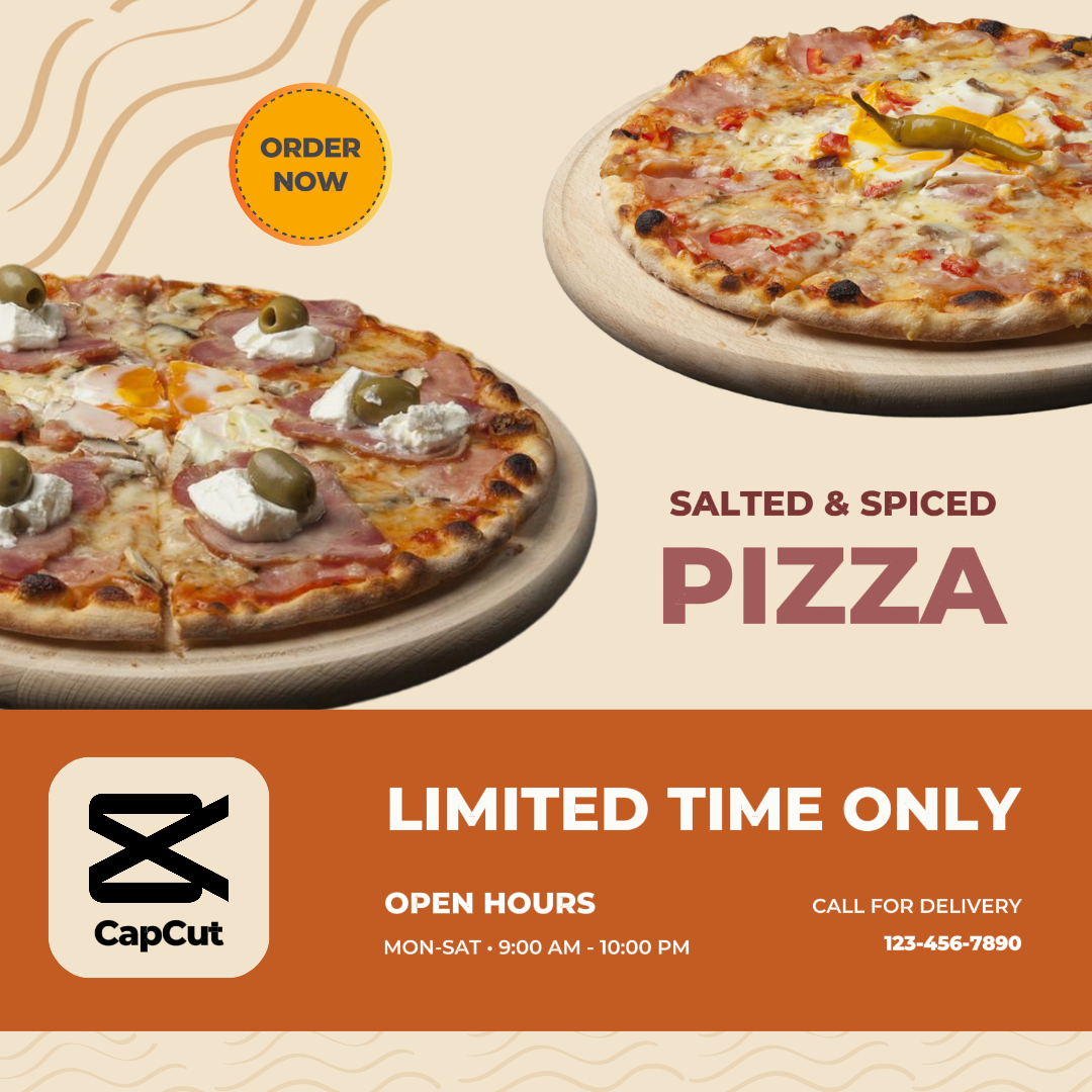 Comida y bebida - Póster creativo Instagram Post Pizza