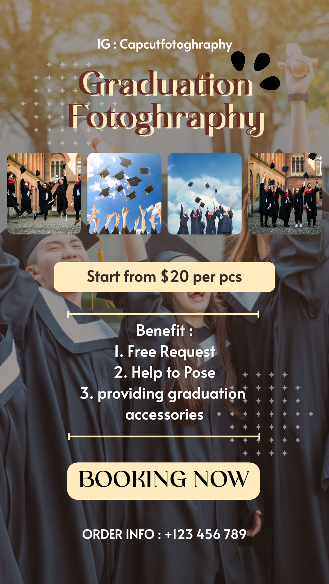 Graduate Photoghraphy Service Promotion Brown