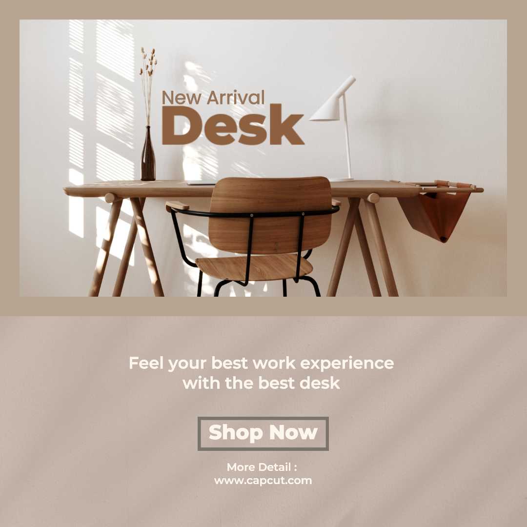new arrival desk promotion instagram post