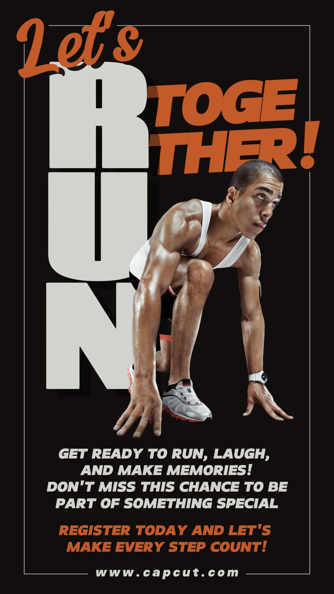 Póster creativo de entrenamiento y fitness Vamos a correr juntos Historia de Instagram