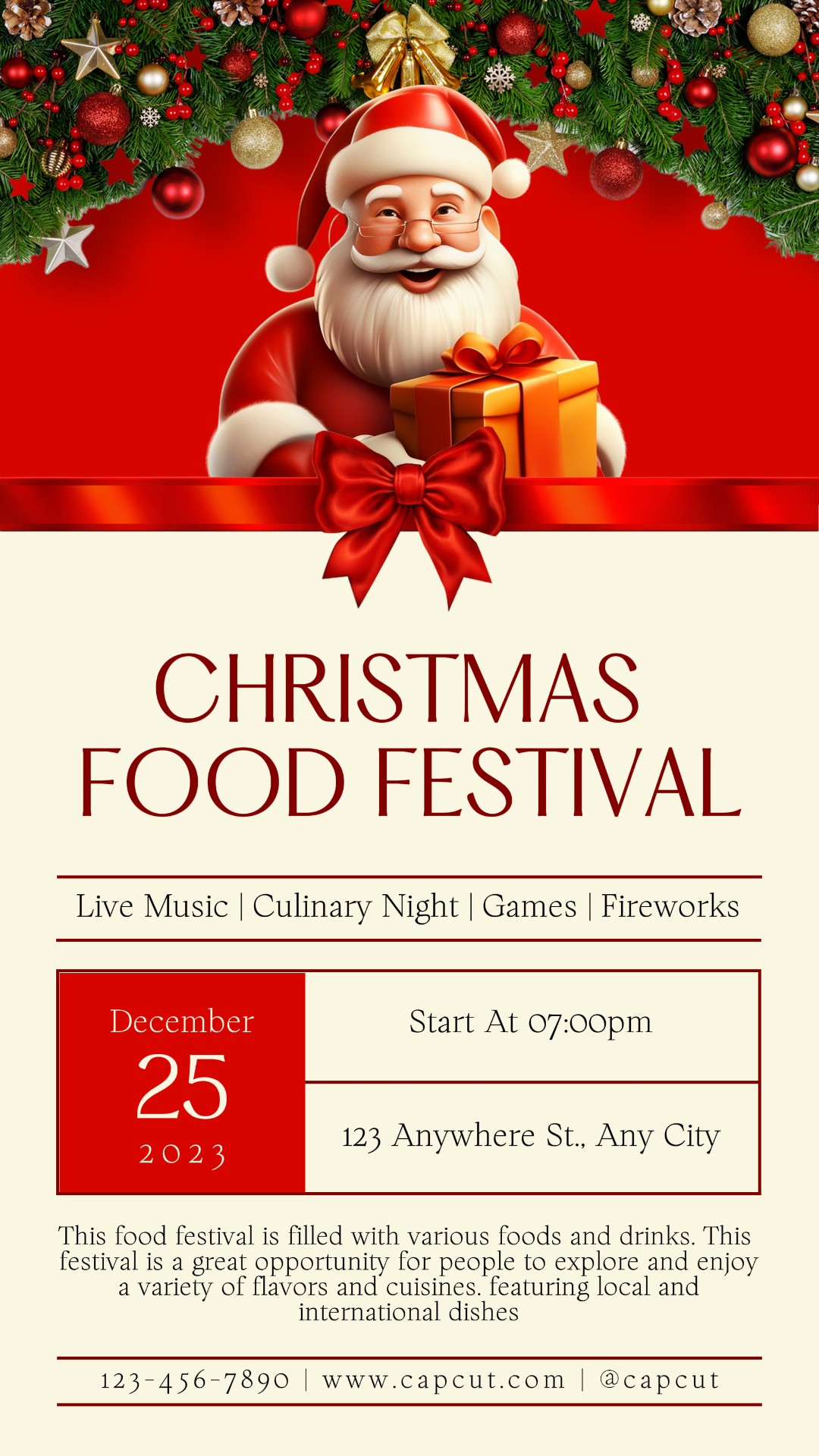 Weihnachtsessen Festival Instagram Story