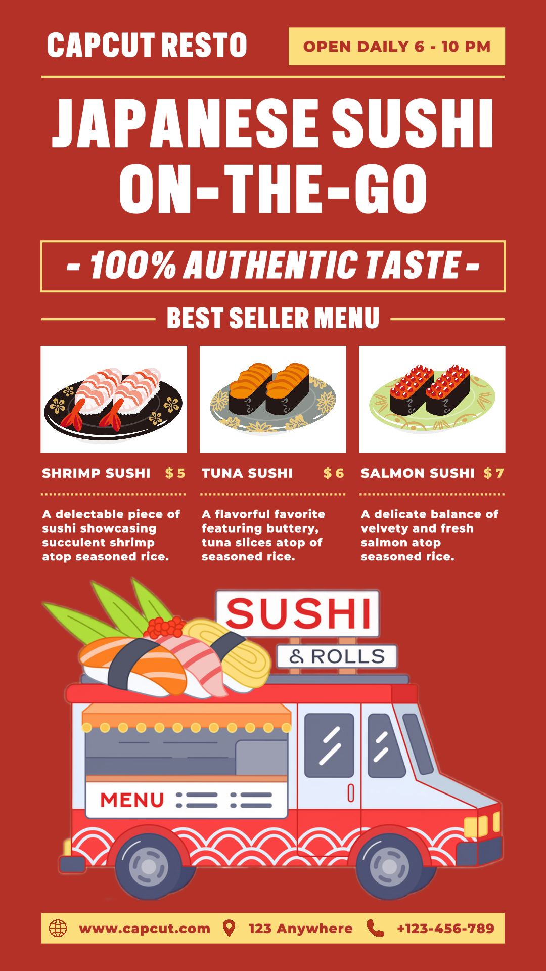 Promosi Menu Truk Sushi Jepang TikTok Post