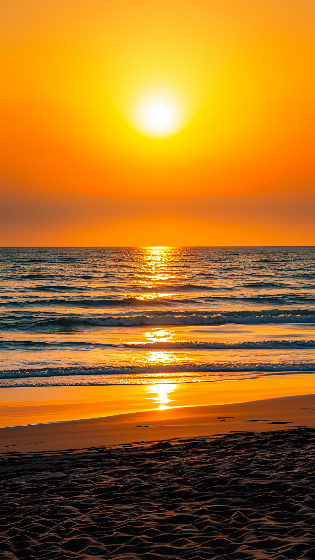 Fond d'écran - Affiche créative - Orange Beach Sunset 