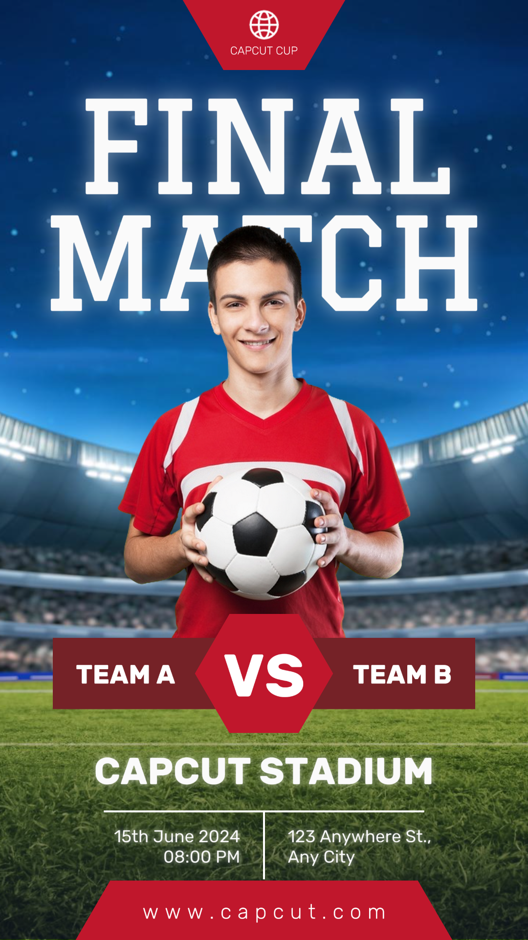 Football Match Instagram Story Modern Blue Red