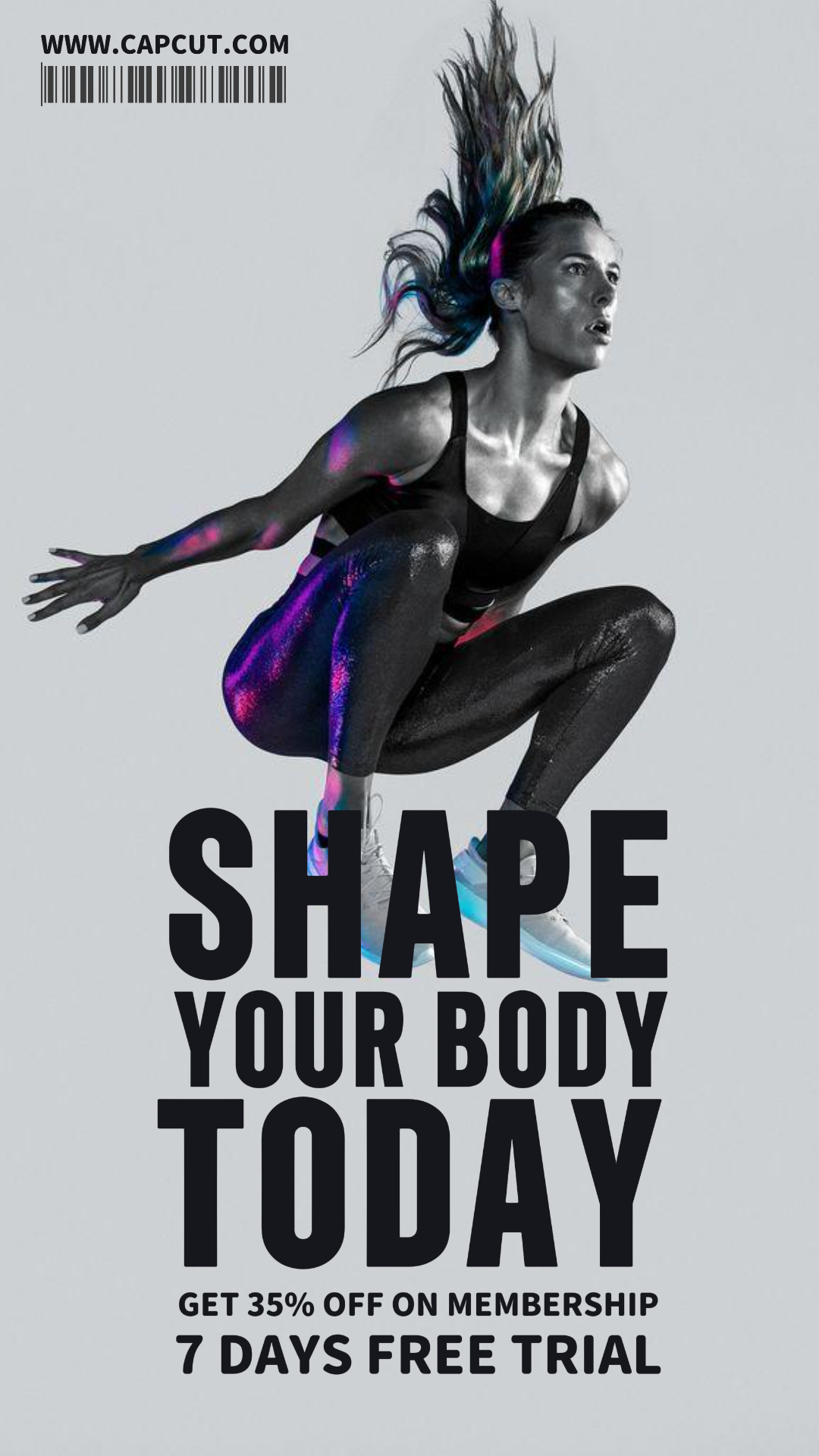 Workout und Fitness - Marketing-Poster - Shape Your Body Today- Instagram Story