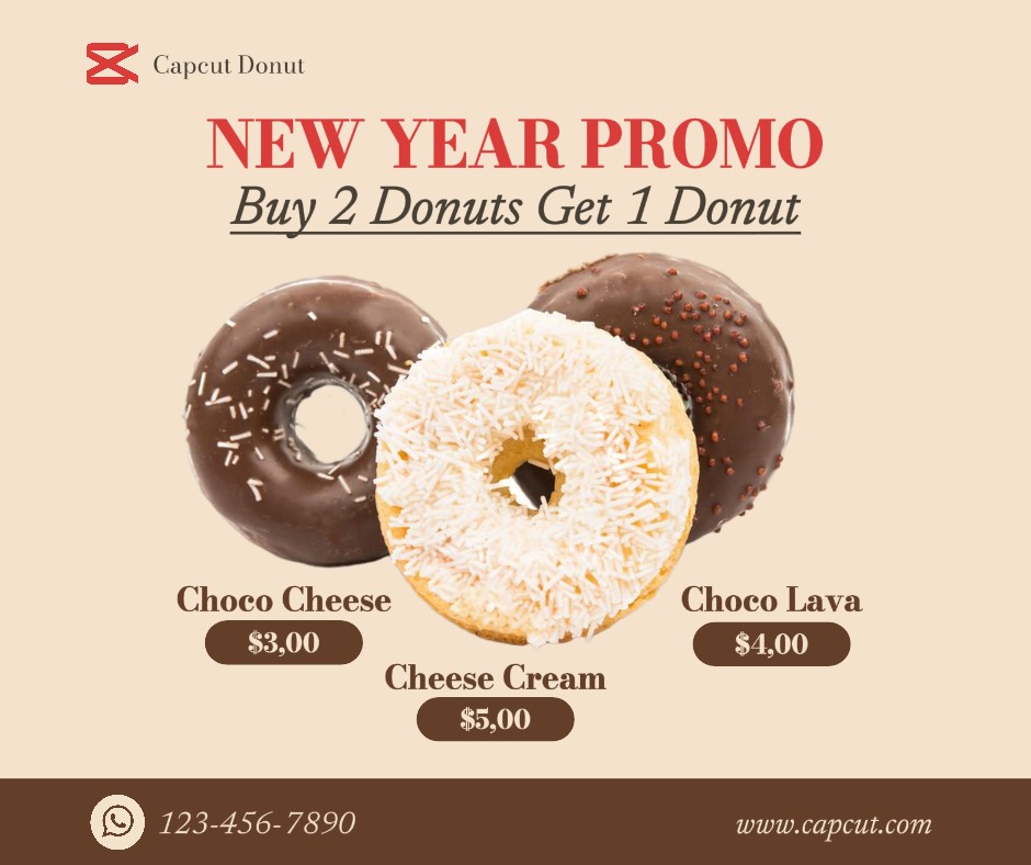 Ano Novo Promo Donut Facebook Post