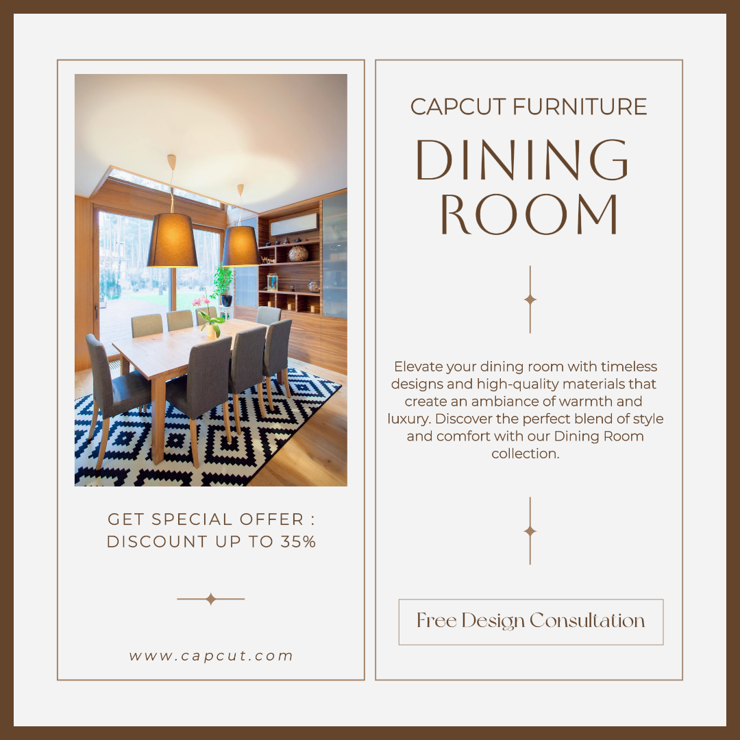 Household Marketing Poster Instagram Post Brown Style Dining Room