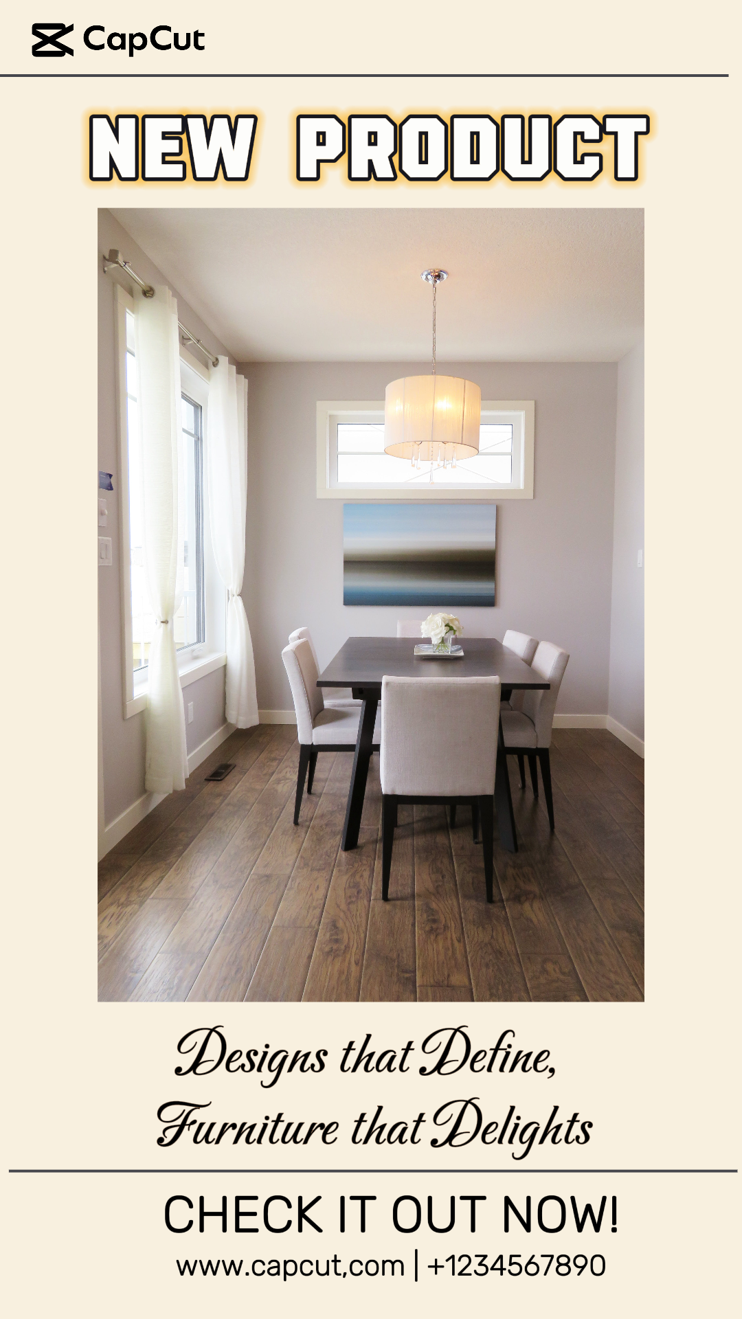 Exhibición de muebles para la historia de Instagram