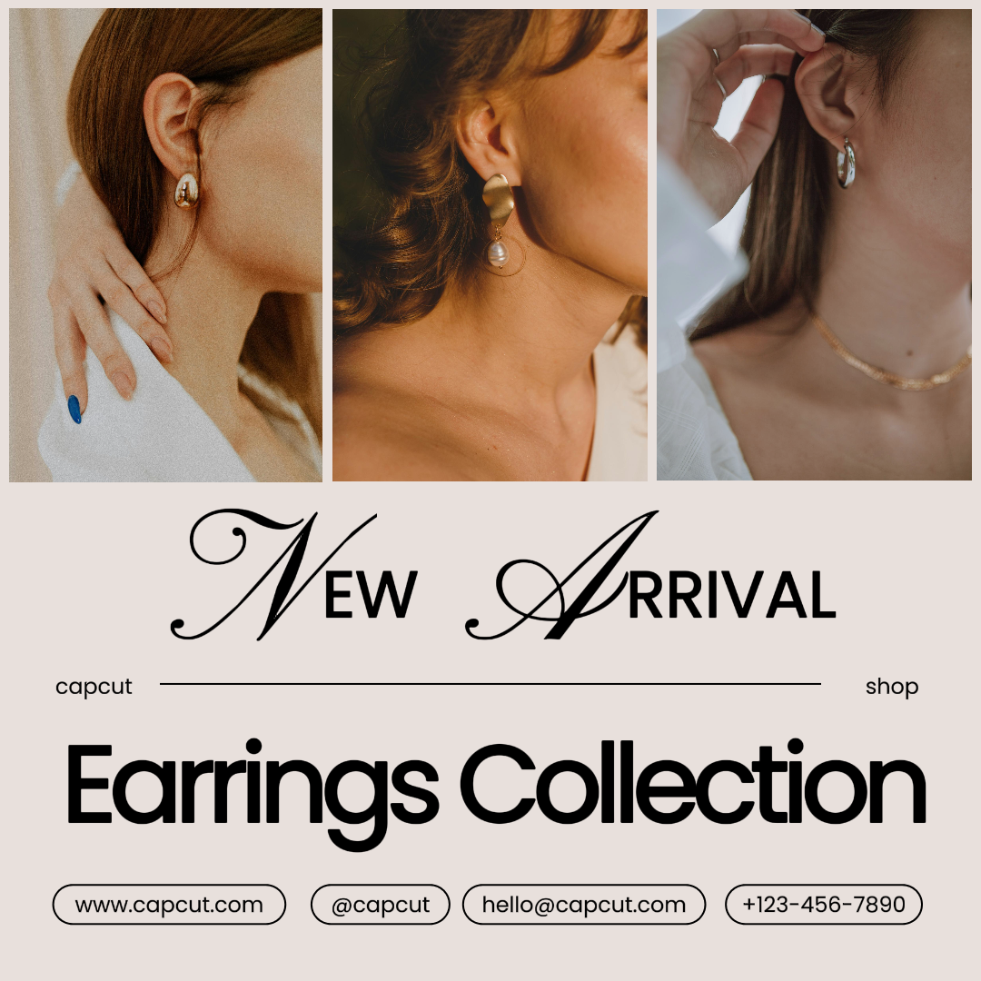 보석 및 액세서리 마케팅 포스터 인스타그램 포스트 3 레이아웃 귀걸이