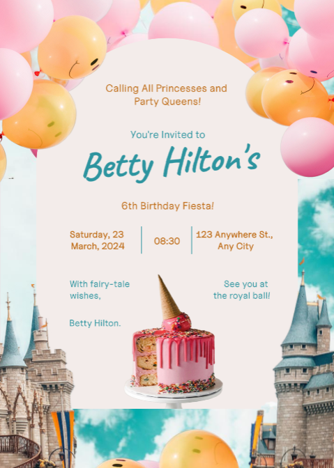 Undangan Ulang Tahun Non-pemasaran Biru