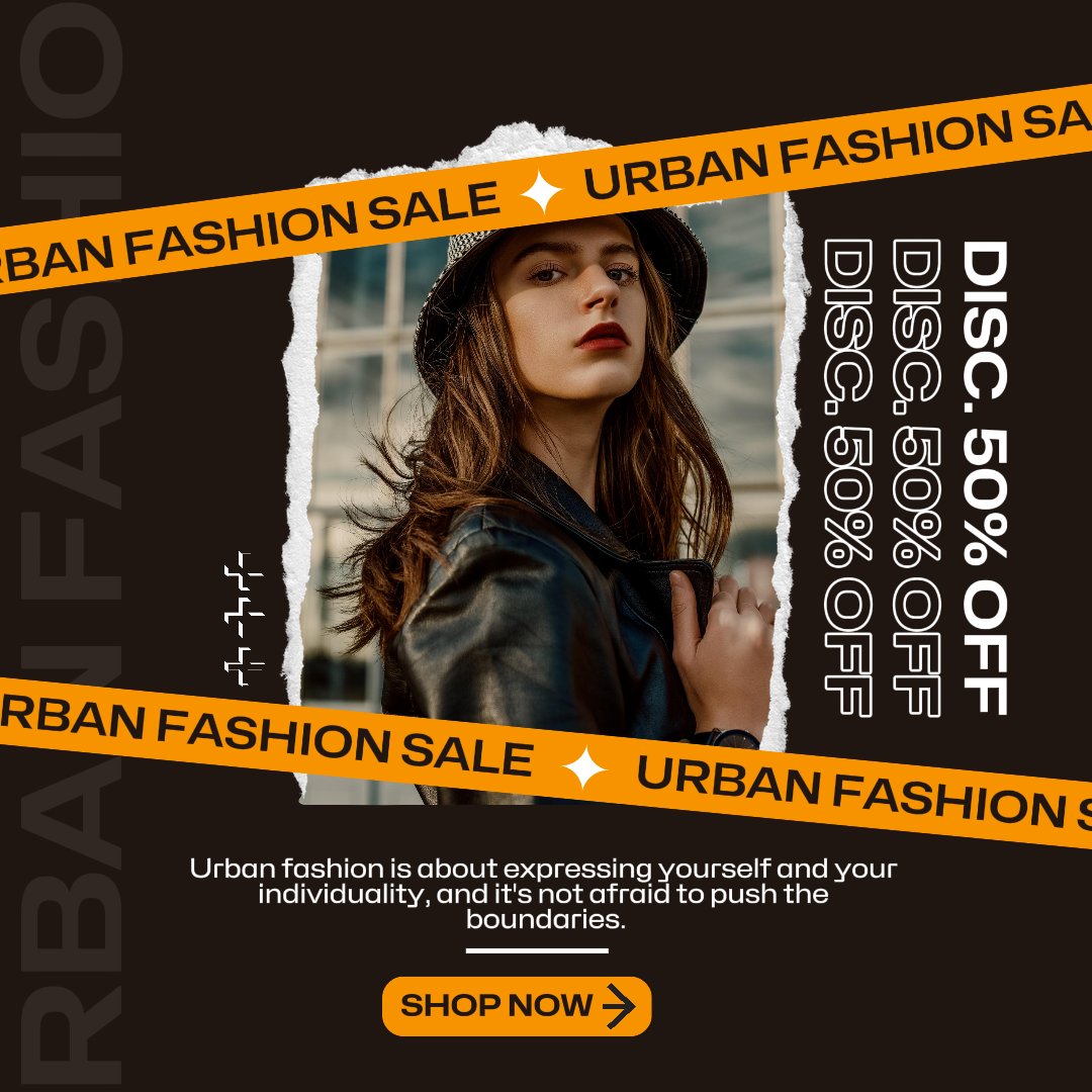 Cartel de marketing de ropa Venta de moda urbana Publicación de Instagram