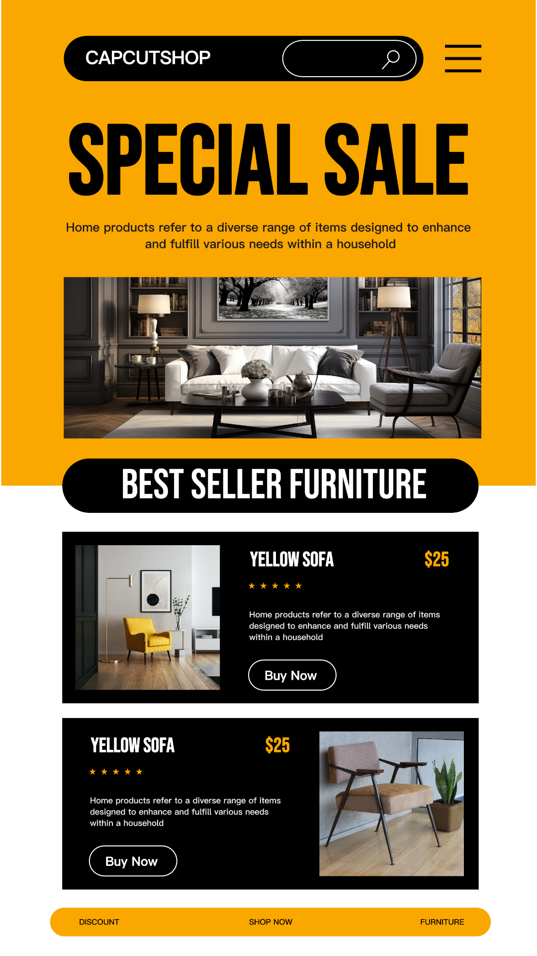 Modernes Gelb Sonderverkauf Instagram Story