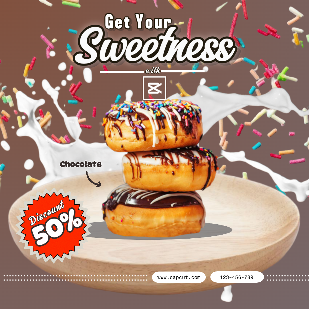 Publicación Promocional De Donut De Alimentos Y Bebidas En Instagram