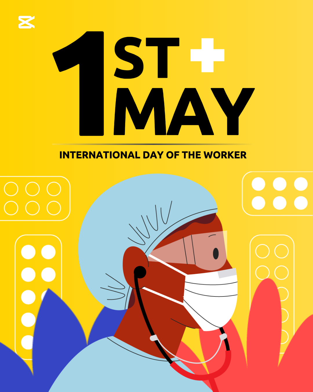 Póster creativo del Primero de Mayo Trabajador de publicación de FB