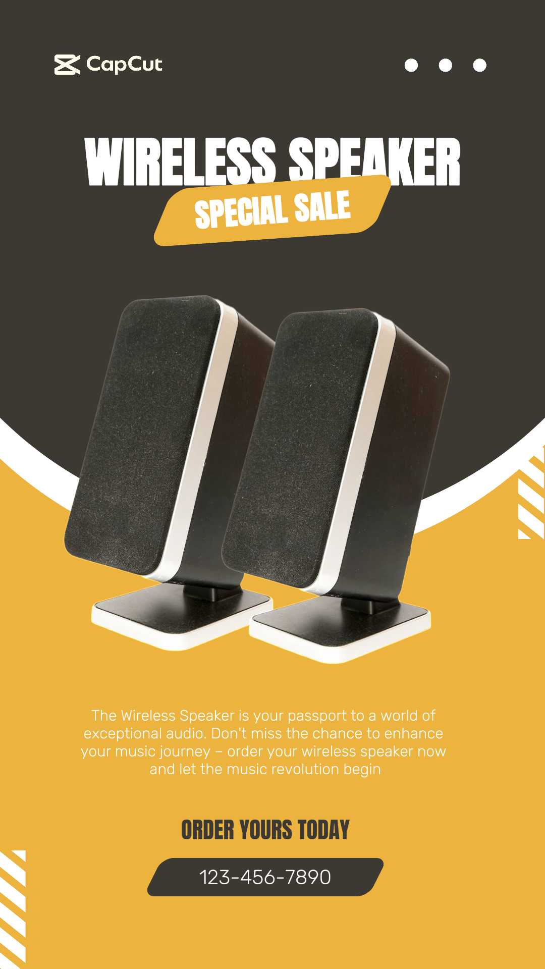 Display de produto de alto-falante sem fio eletrônico