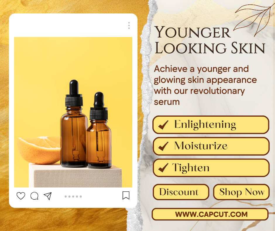 Kecantikan dan Perawatan Pribadi, serum kecantikan, template desain posting facebook oranye lembut