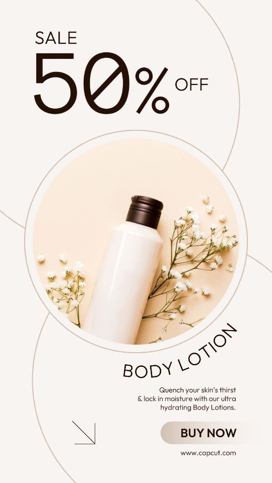 Pôster de marketing de cuidados de beleza Venda de cuidados corporais Estilo minimalista da história do Instagram