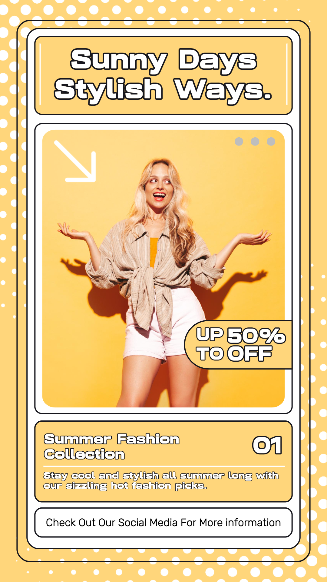 Fashion Summer Marketing Promo Instagram Story Yellow