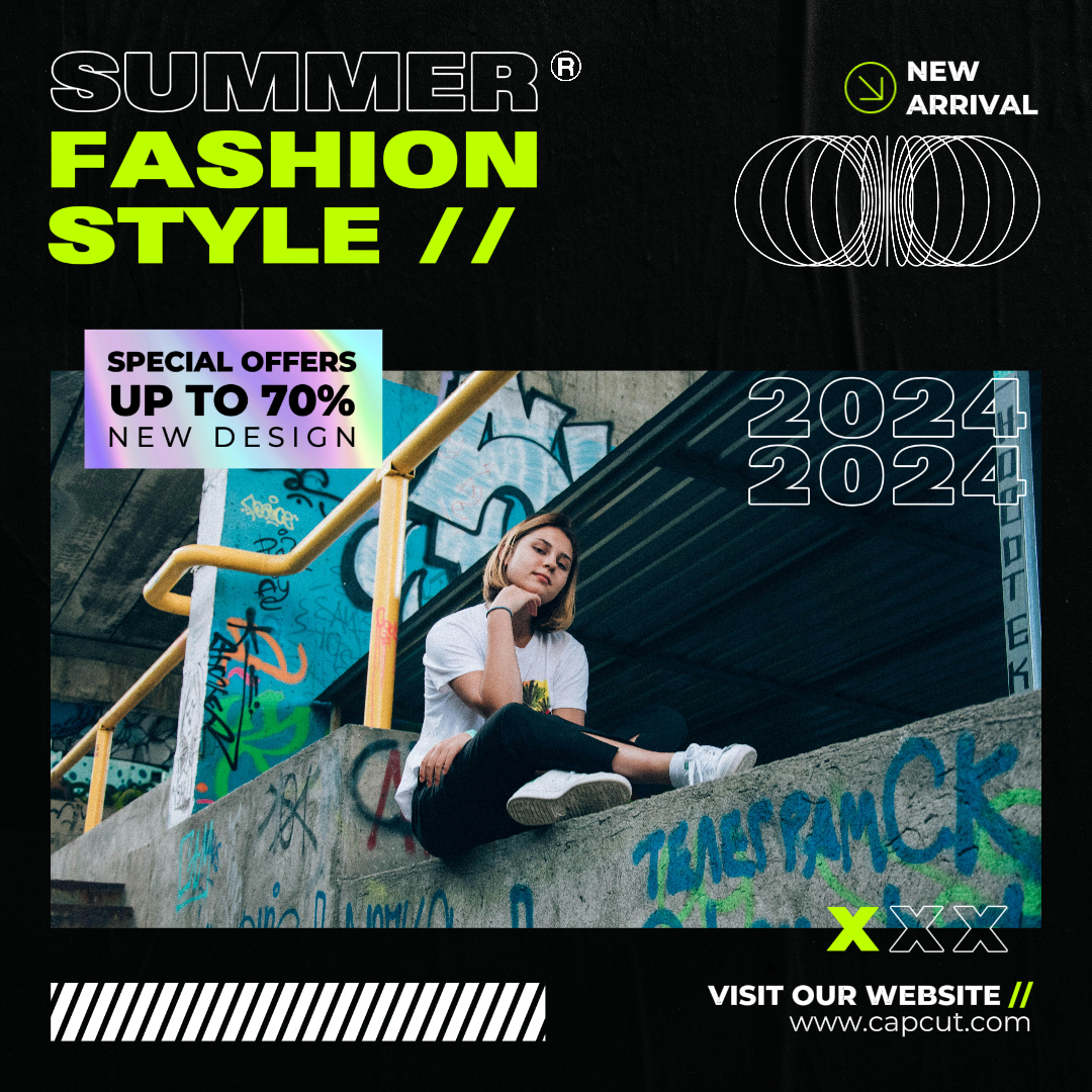 Clothing and shoes New Arrival Summer Fashion Style Special Offers Instagram Post Black Modern Minimalist