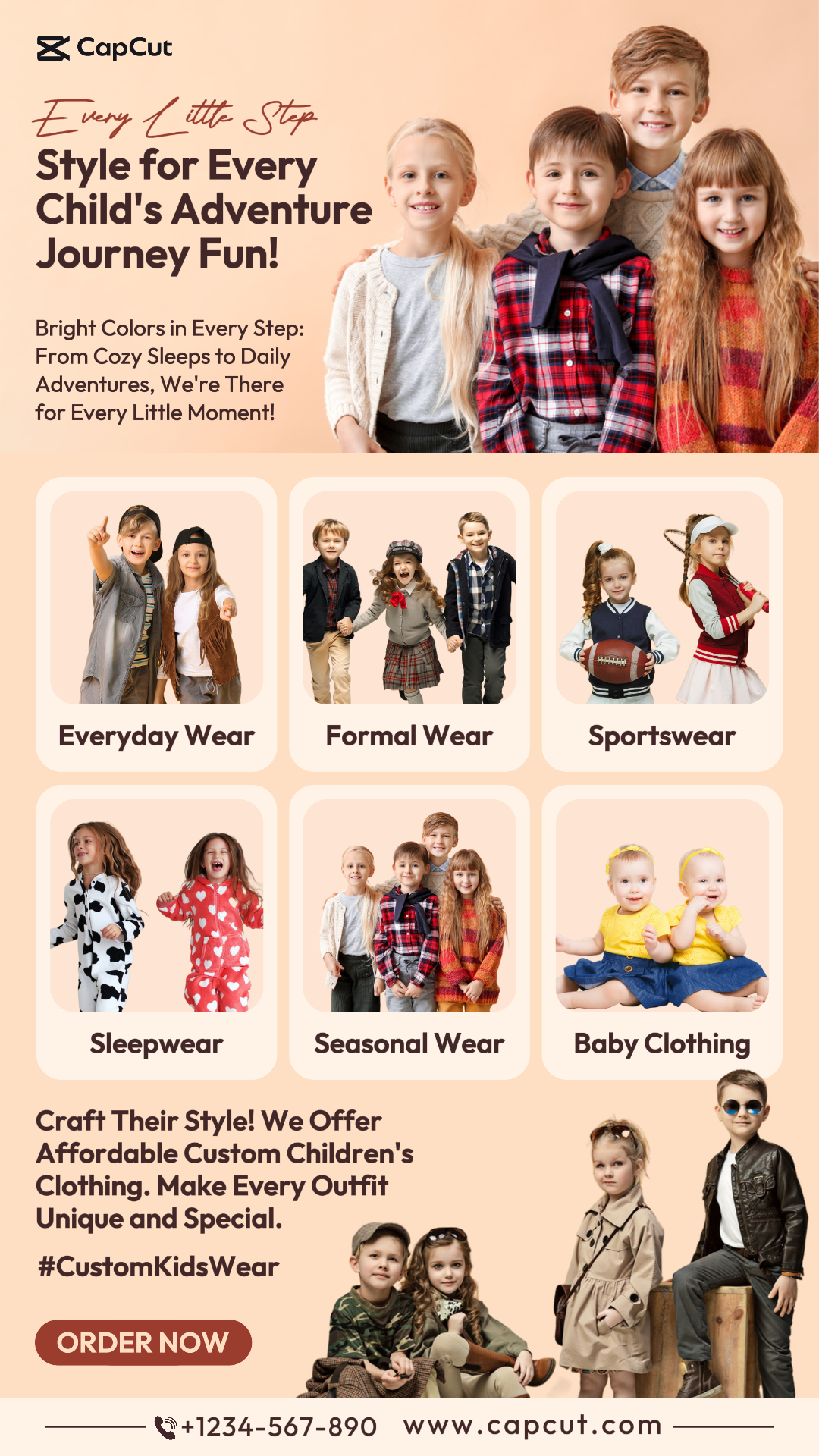 8 멀티 제품 이미지 아동복 컬렉션 제품 디스플레이