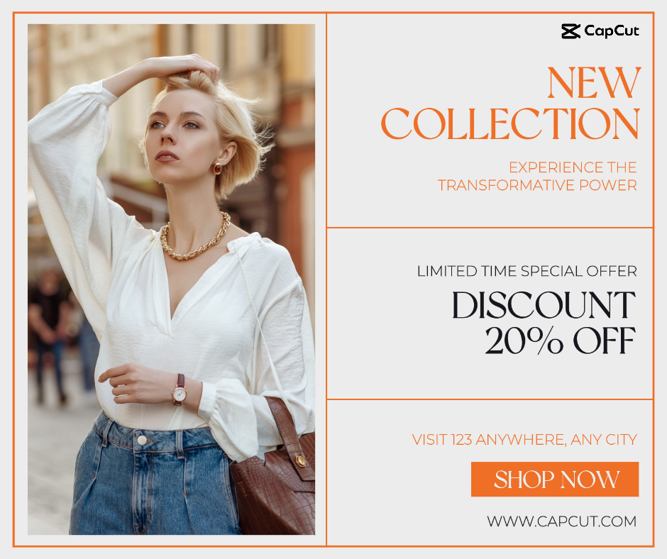 Minimalista Branco Nova Coleção Venda Facebook Post