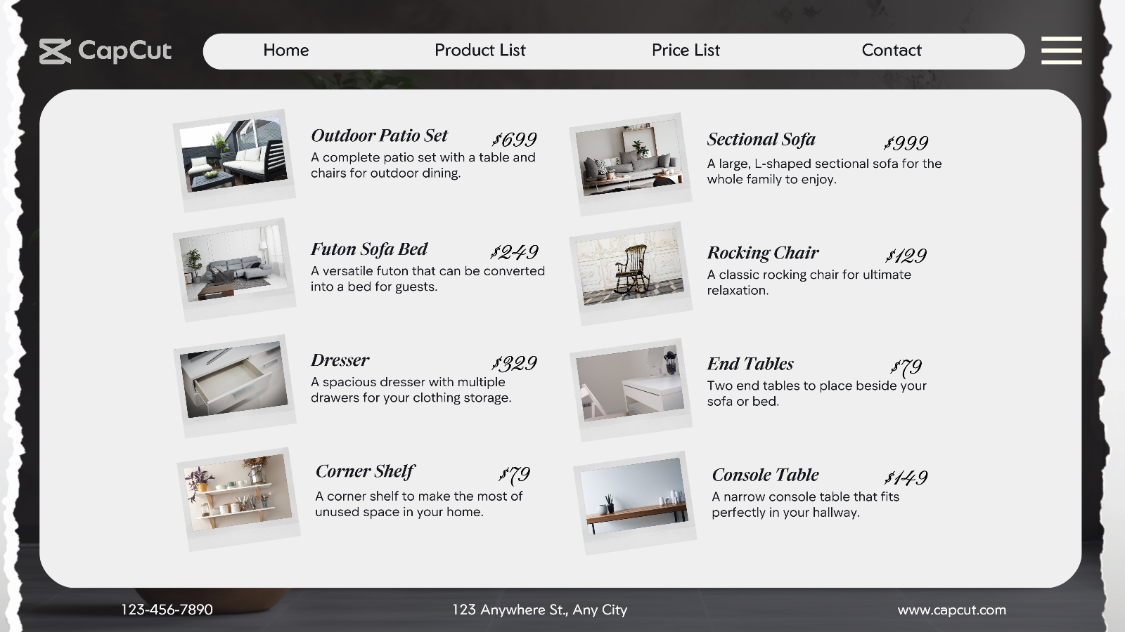 Lista de preços de móveis Twitter Post