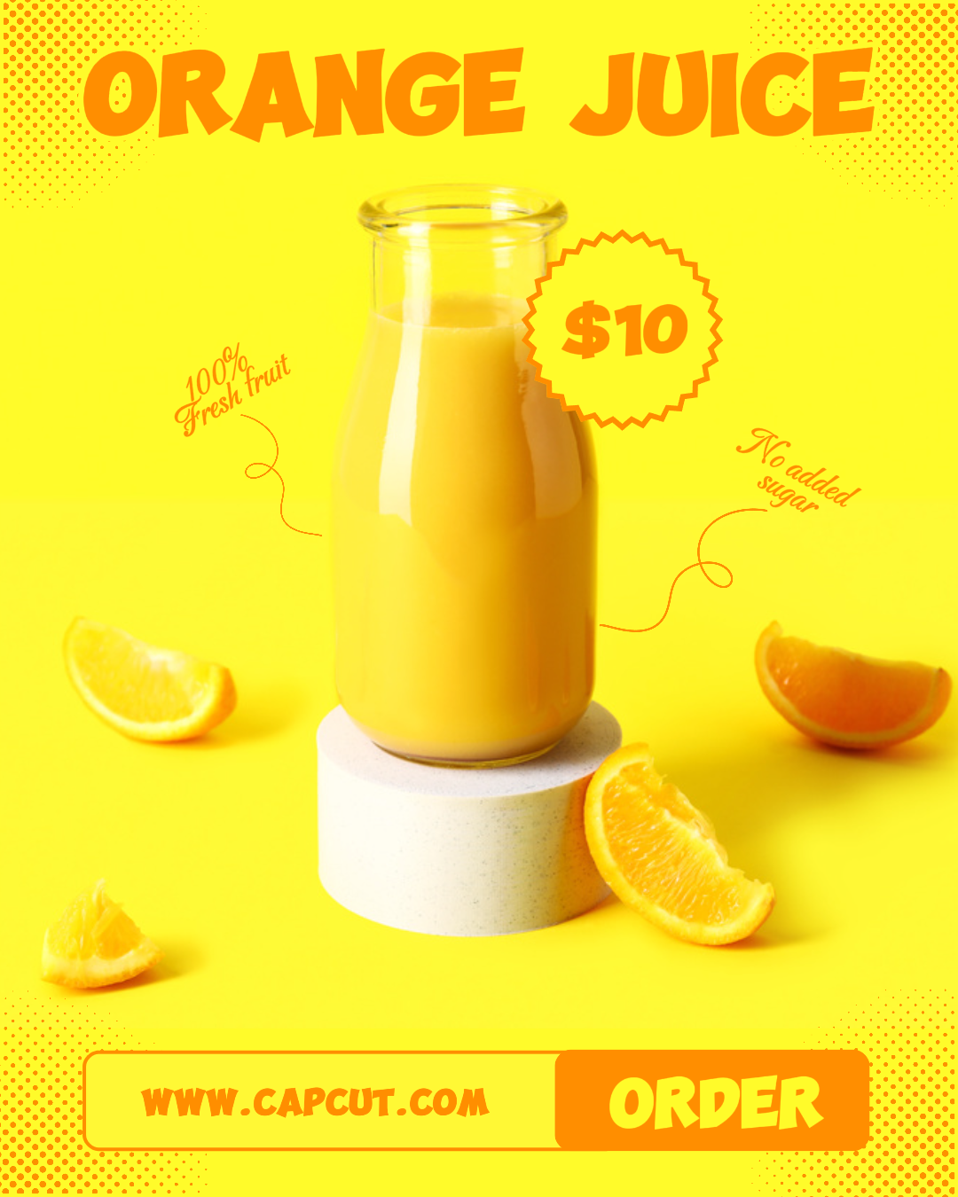 Food and Beverage Orange Juice Promotion Instagram Portrait